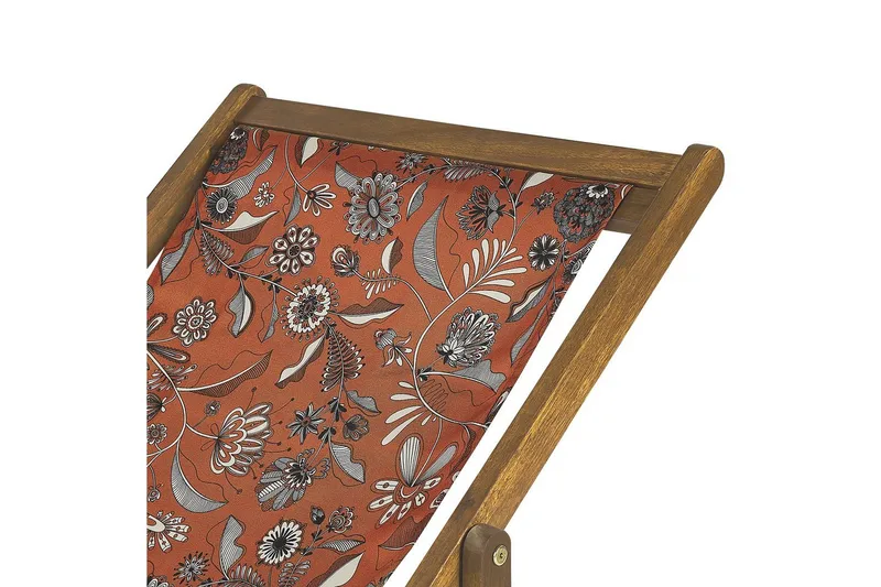 Solstol sett med 2 Anzio - lyst tre/off-white/rød blomster mønster - Hagemøbler - Stoler & Lenestoler - Solstoler