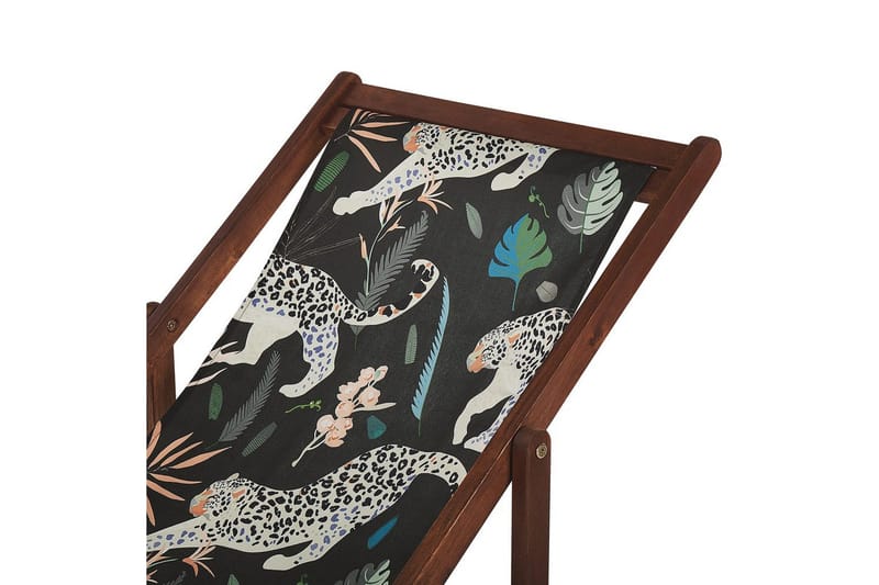 Solstol sett med 2 Anzio - mørkt tre/off-white dyremønster - Hagemøbler - Stoler & Lenestoler - Solstoler