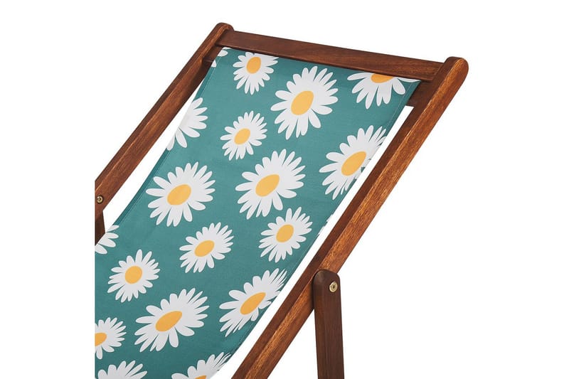 Solstol sett med 2 Anzio - mørkt tre/off-white kamillemønster - Hagemøbler - Stoler & Lenestoler - Solstoler