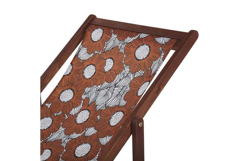 Solstol sett med 2 Anzio - mørkt tre/off-white valmuemønster - Hagemøbler - Stoler & Lenestoler - Solstoler