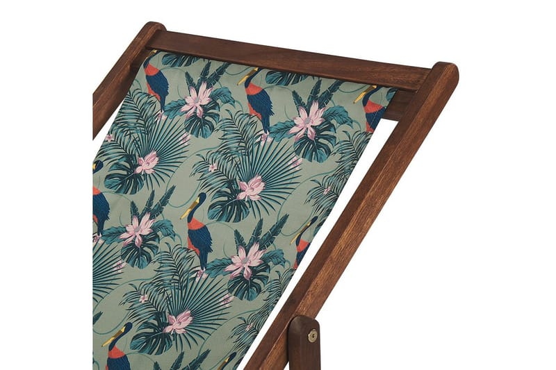 Solstol sett med 2 Anzio - mørkt tre/off-white pelikanmønster - Hagemøbler - Stoler & Lenestoler - Solstoler