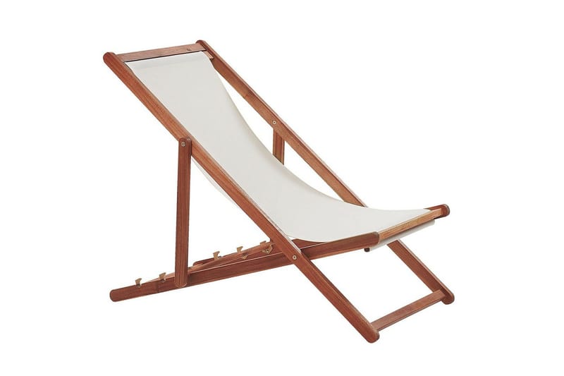 Solstol sett med 2 Anzio - mørkt tre/off-white/beige - Hagemøbler - Stoler & Lenestoler - Solstoler