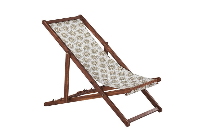 Solstol sett med 2 Anzio - mørkt tre/off-white/beige - Hagemøbler - Stoler & Lenestoler - Solstoler