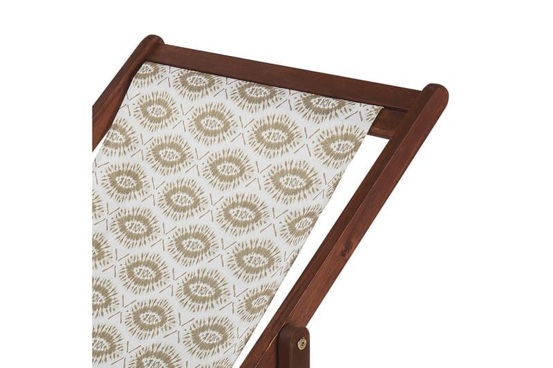 Solstol sett med 2 Anzio - mørkt tre/off-white/beige - Hagemøbler - Stoler & Lenestoler - Solstoler