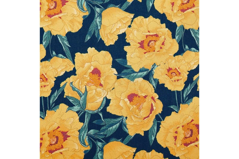 Solstol sett med 2 Anzio - mørkt tre/off-white/gult blomstrende mønster - Hagemøbler - Stoler & Lenestoler - Solstoler