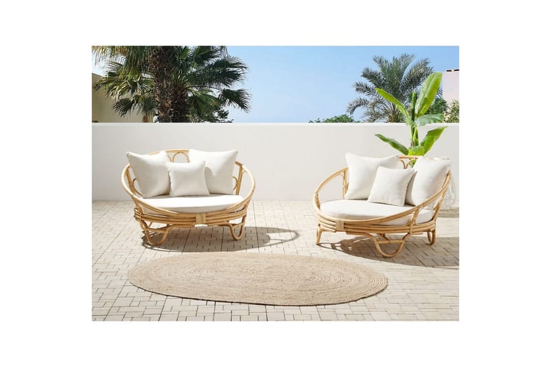 Solstol sett med 2 Rossano - Naturlig, beige - Hagemøbler - Stoler & Lenestoler - Utelenestoler