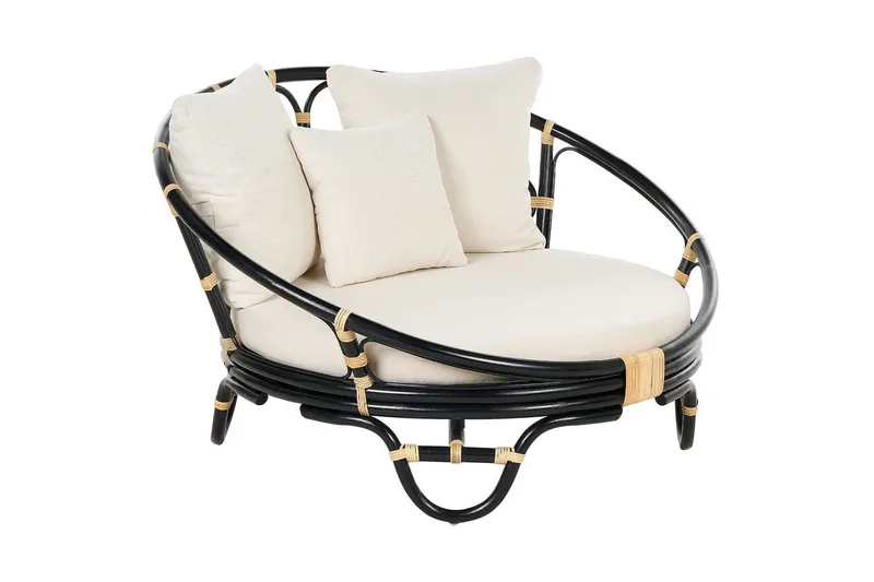 Solstol sett med 2 Rossano - Svart, beige - Hagemøbler - Stoler & Lenestoler - Utelenestoler