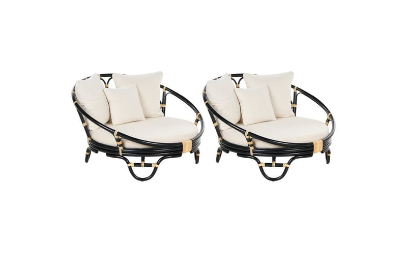 Solstol sett med 2 Rossano, Svart, beige