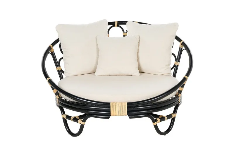 Solstol sett med 2 Rossano - Svart, beige - Hagemøbler - Stoler & Lenestoler - Utelenestoler