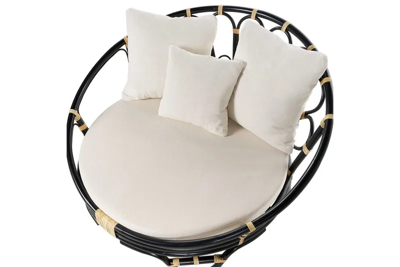 Solstol sett med 2 Rossano - Svart, beige - Hagemøbler - Stoler & Lenestoler - Utelenestoler