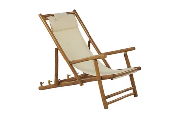 Solseng 2 stk lyst tre / beige ATRANI - Tre / Natur - Hagemøbler - Stoler & Lenestoler - Solstoler
