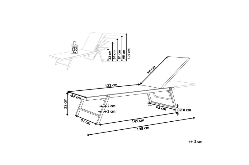 Solseng turkis PORTOFINO - Grønn - Hagemøbler - Stoler & Lenestoler - Solseng & solvogner