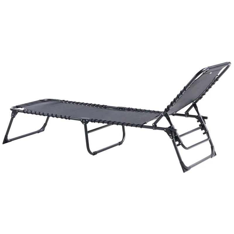 Solseng utendørs Ambato sammenleggbar - Svart - Hagemøbler - Stoler & Lenestoler - Solseng & solvogner