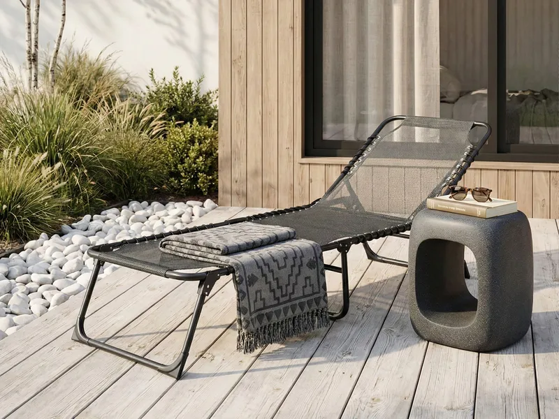 Solseng utendørs Ambato sammenleggbar - Svart - Hagemøbler - Stoler & Lenestoler - Solseng & solvogner