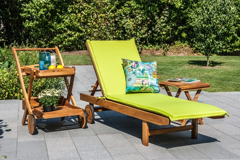 Solstol FINLAY 193x60xH30cm Akasie - Hagemøbler - Stoler & Lenestoler - Solstoler