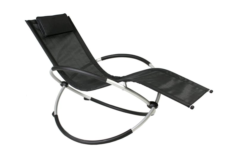 Solstol FUN 145x77x86cm Sølv/Svart - Hagemøbler - Stoler & Lenestoler - Solstoler