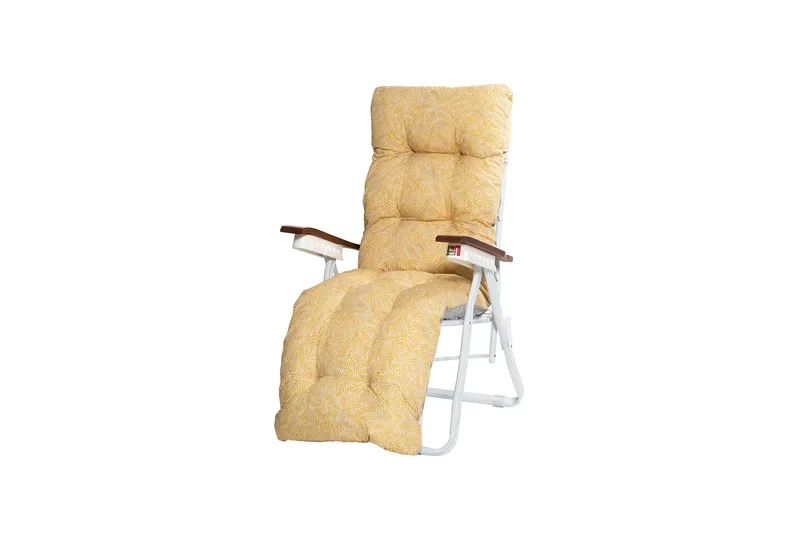 Tourra Baden Baden Stol med Pute, Hvit/Gul