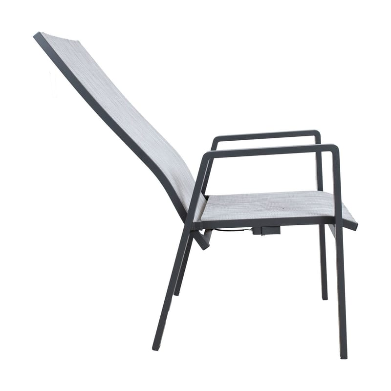 Stol HOME4YOU Casper grå - Grå - Hagemøbler - Stoler & Lenestoler - Posisjonsstol