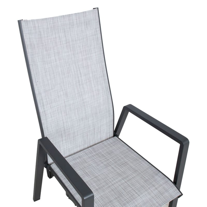 Stol HOME4YOU Casper grå - Grå - Hagemøbler - Stoler & Lenestoler - Posisjonsstol