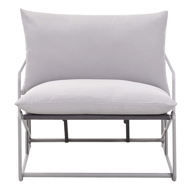 Stol utendørs med pute Ponte - Grå - Hagemøbler - Stoler & Lenestoler - Utelenestoler