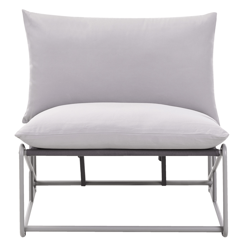 Stol utendørs med pute Pico Stål - Grå - Hagemøbler - Stoler & Lenestoler - Utelenestoler