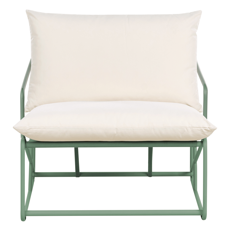 Stol utendørs med pute Ponte - Grønn/Beige - Hagemøbler - Stoler & Lenestoler - Utelenestoler