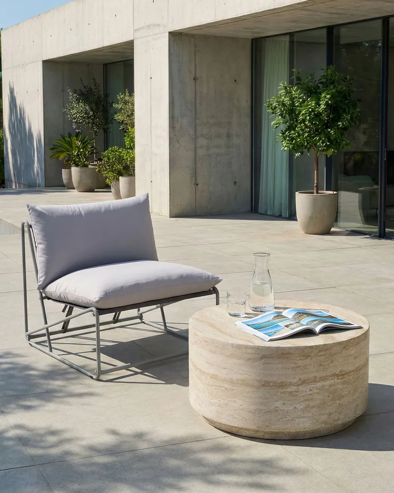 Stol utendørs med pute Pico Stål - Grå - Hagemøbler - Stoler & Lenestoler - Utelenestoler