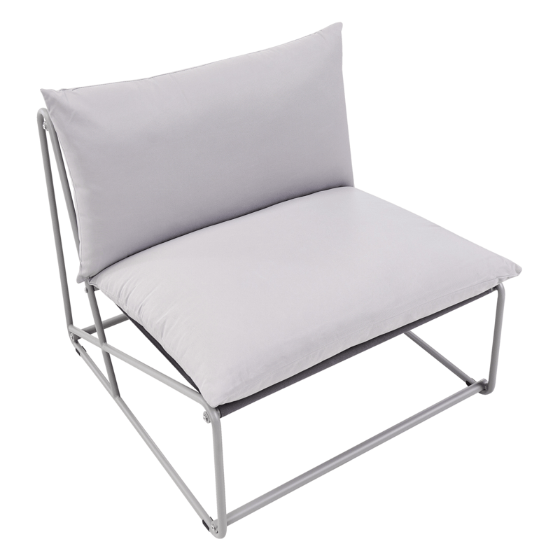 Stol utendørs med pute Pico Stål - Grå - Hagemøbler - Stoler & Lenestoler - Utelenestoler