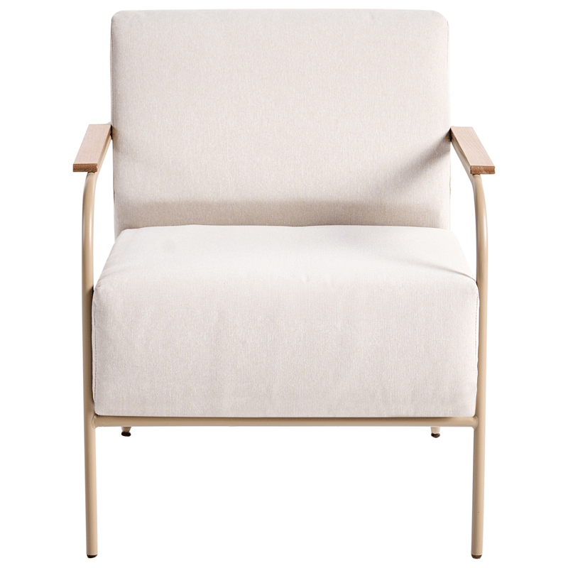 Stol utendørs Nimis med fotskammel - Beige - Hagemøbler - Stoler & Lenestoler - Utelenestoler