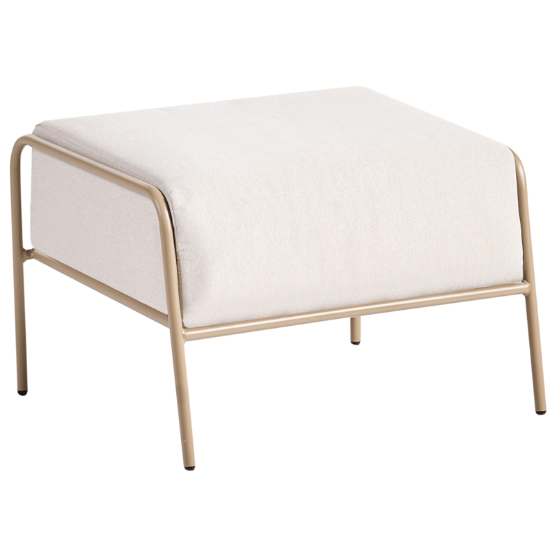 Stol utendørs Nimis med fotskammel - Beige - Hagemøbler - Stoler & Lenestoler - Utelenestoler