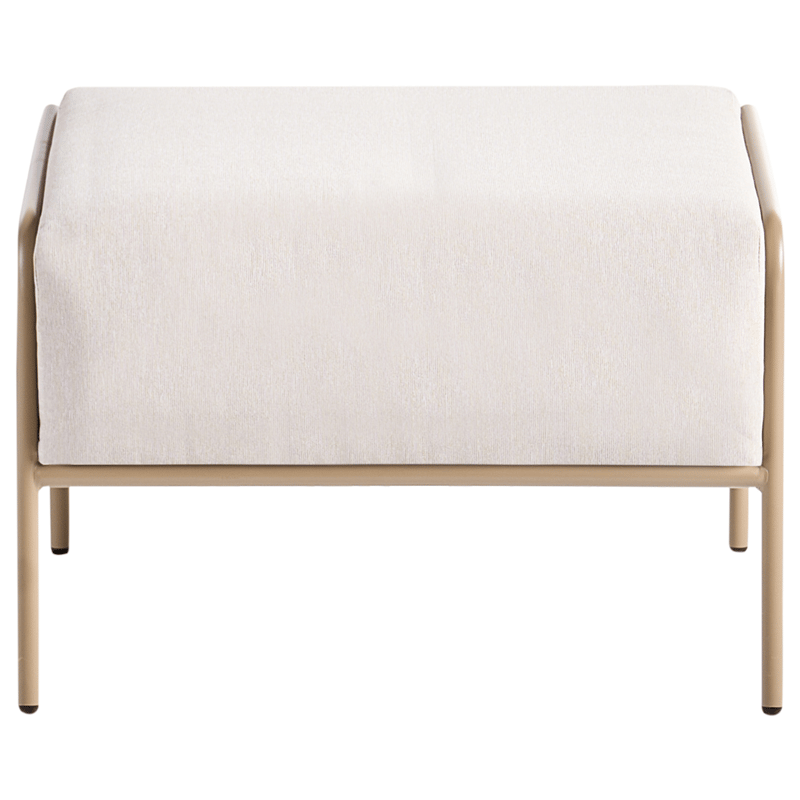 Stol utendørs Nimis med fotskammel - Beige - Hagemøbler - Stoler & Lenestoler - Utelenestoler