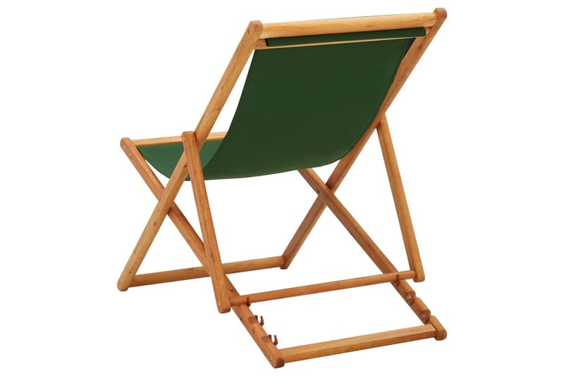 Sammenleggbar strandstol eukalyptus og stoff grønn - Grøn - Strandstoler & campingstoler - Strandstol