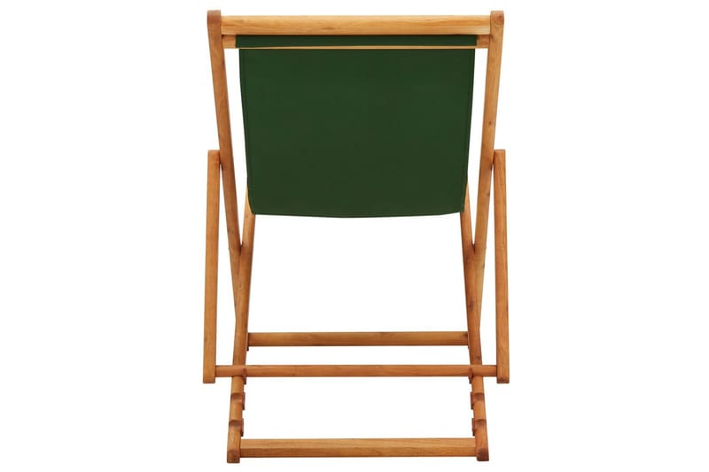 Sammenleggbar strandstol eukalyptus og stoff grønn - Grøn - Strandstoler & campingstoler - Strandstol