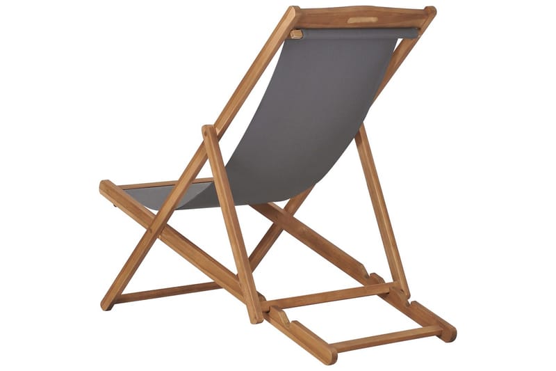 Sammenleggbar strandstol heltre teak grå - Grå - Strandstol - Strandstoler & campingstoler