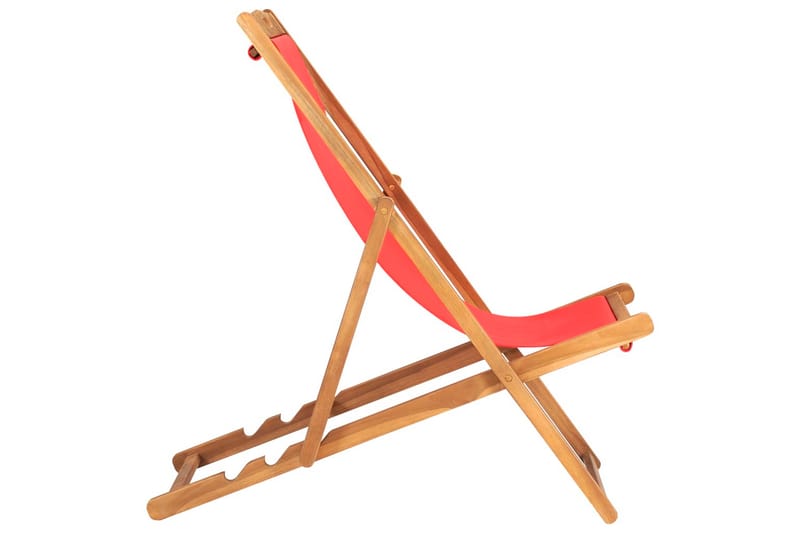 Sammenleggbar strandstol heltre teak rød - Rød - Strandstol - Strandstoler & campingstoler