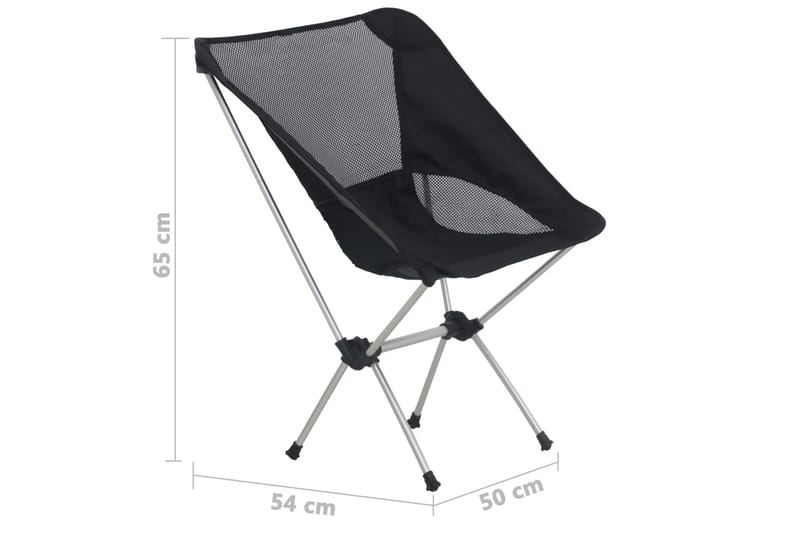 Sammenleggbare campingstoler 2stk veske 54x50x56cm aluminium - Hagemøbler - Stoler & Lenestoler - Strandstoler & campingstoler