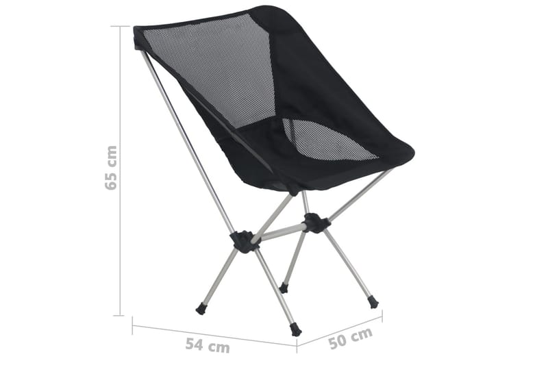 Sammenleggbare campingstoler 2stk veske 54x50x56cm aluminium - Strandstol - Strandstoler & campingstoler