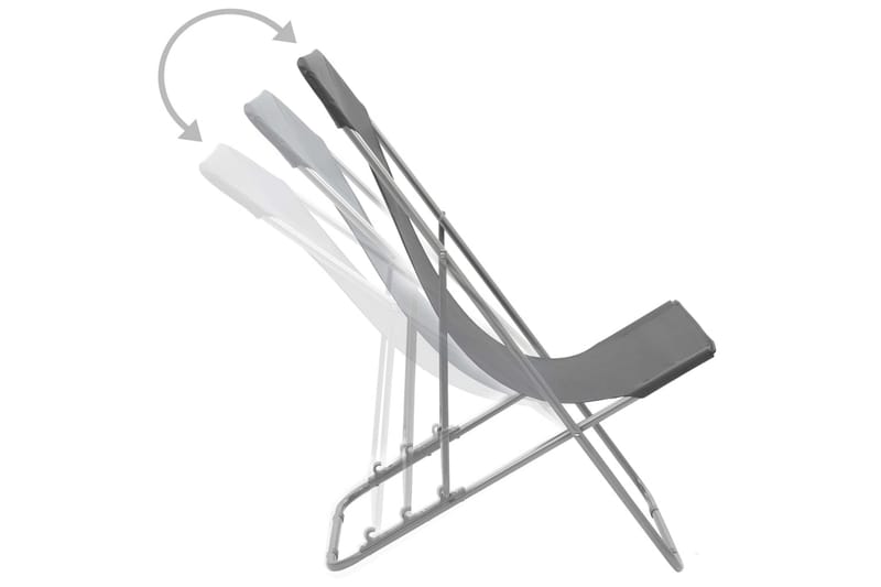 Sammenleggbare strandstoler 2 stk stål og oxfordstoff grå - Strandstoler & campingstoler - Strandstol