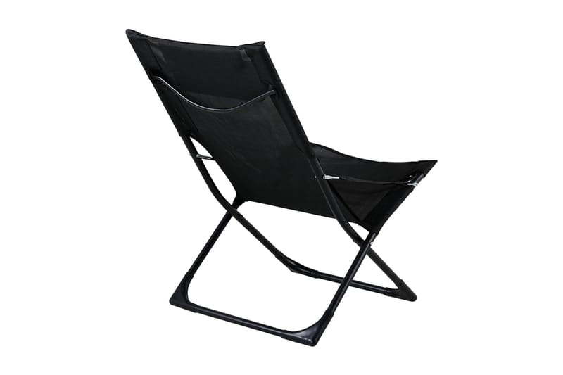 Seville Relaxstol Sammenleggbar med Pute - Svart - Hagemøbler - Stoler & Lenestoler - Strandstoler & campingstoler