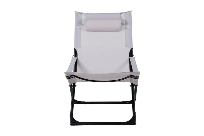 Seville Relaxstol Sammenleggbar med Pute - Svart/Grå - Hagemøbler - Stoler & Lenestoler - Strandstoler & campingstoler