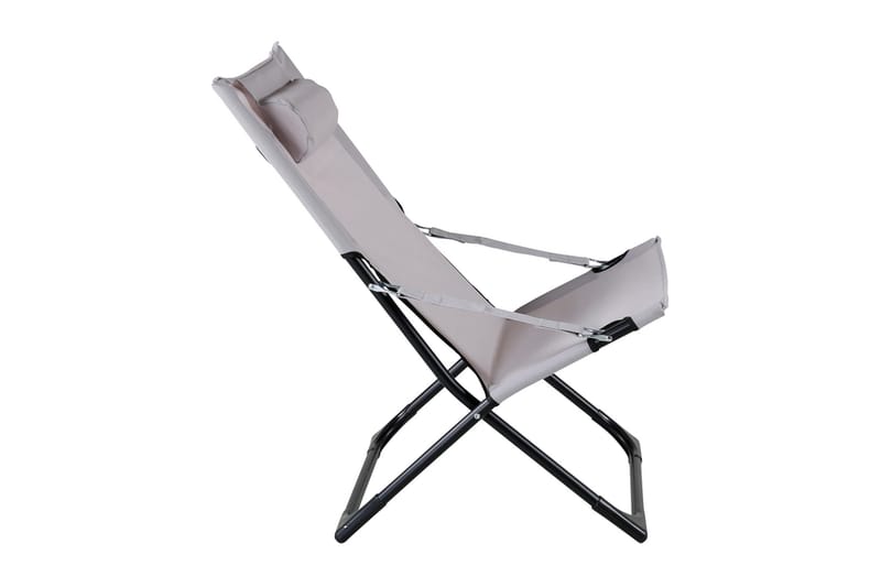 Seville Relaxstol Sammenleggbar med Pute - Svart/Grå - Hagemøbler - Stoler & Lenestoler - Strandstoler & campingstoler