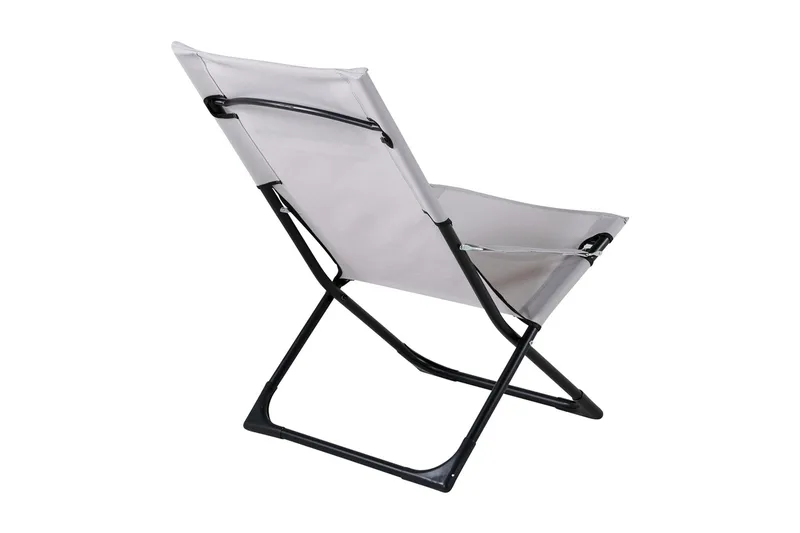 Seville Relaxstol Sammenleggbar med Pute - Svart/Grå - Hagemøbler - Stoler & Lenestoler - Strandstoler & campingstoler