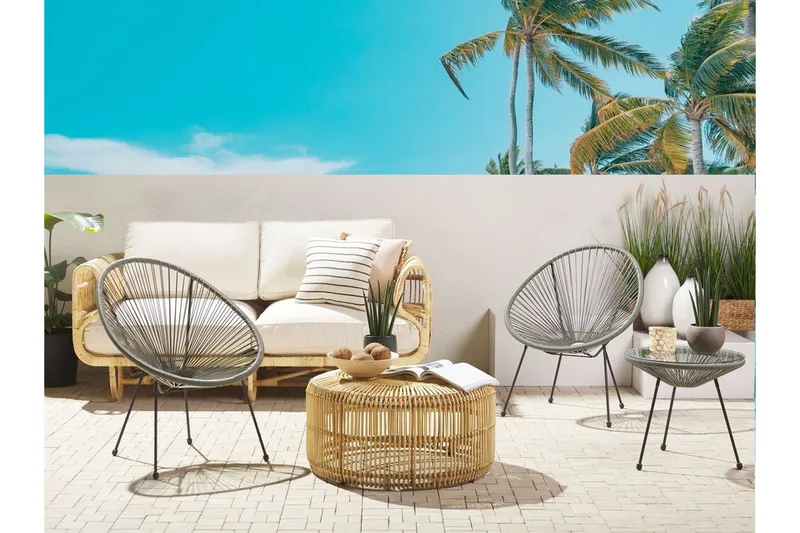 Cayaco Stol 2-pk - Kunstrotting/Mørkegrå - Hagemøbler - Stoler & Lenestoler - Utelenestoler