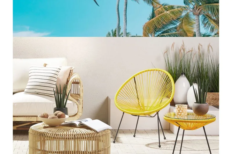 Cayaco Stol - Kunstrotting/Gul - Hagemøbler - Stoler & Lenestoler - Utelenestoler