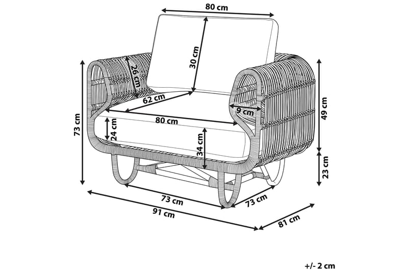 Dolcedo Lenestol - Rotting/Beige - Hagemøbler - Stoler & Lenestoler - Utelenestoler