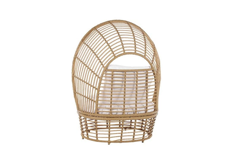 Hagelenestol kunstrotting natur / Hvit LIDO - Tre / Natur - Hagemøbler - Stoler & Lenestoler - Utelenestoler