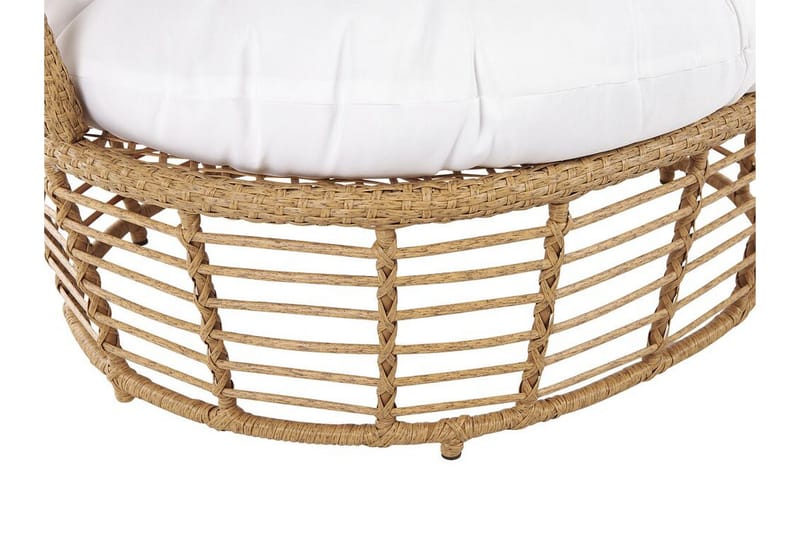 Hagelenestol kunstrotting natur / Hvit LIDO - Tre / Natur - Hagemøbler - Stoler & Lenestoler - Utelenestoler