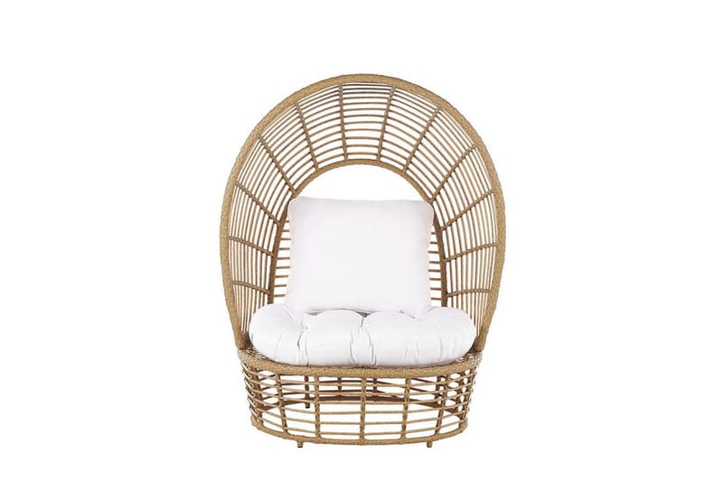 Hagelenestol kunstrotting natur / Hvit LIDO - Tre / Natur - Hagemøbler - Stoler & Lenestoler - Utelenestoler