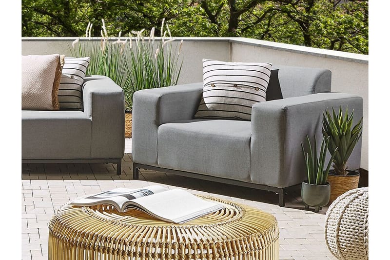 Hughen Lenestol 2-pk - Grå / Svart - Hagemøbler - Stoler & Lenestoler - Utelenestoler