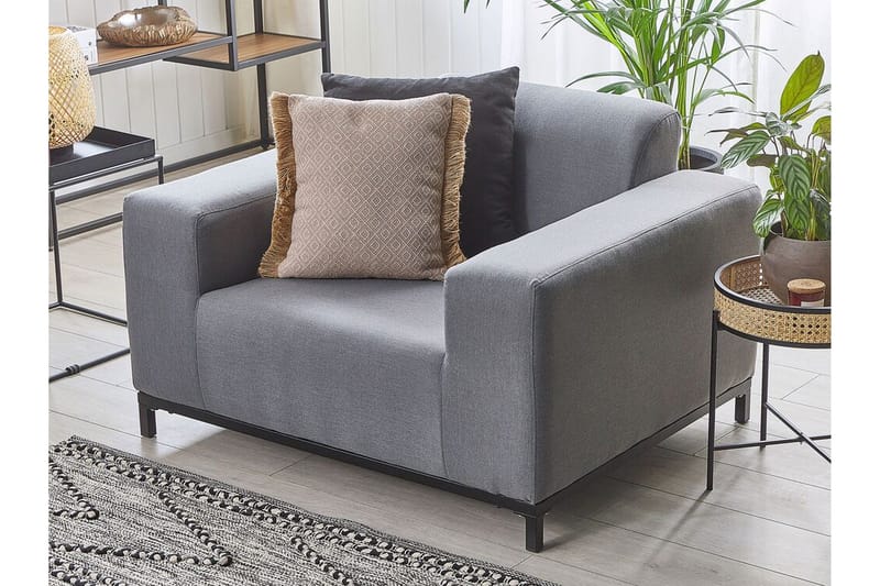 Hughen Lenestol 2-pk - Grå / Svart - Hagemøbler - Stoler & Lenestoler - Utelenestoler